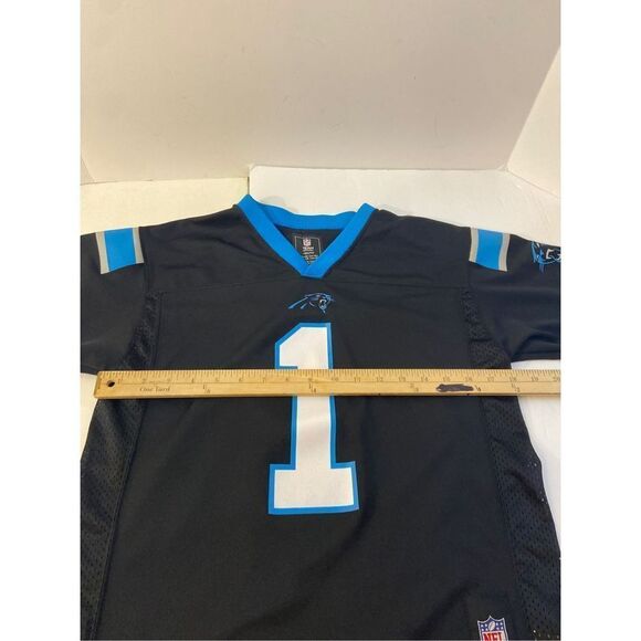 NFL NC Carolina Panthers jersey youth Large 14/16  Newton#1 rn#67891 - Picture 6 of 7